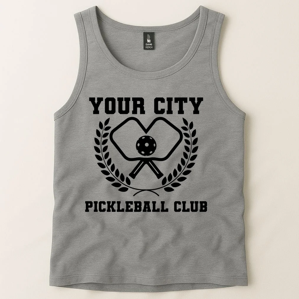 Custom Pickleball Club Team Personalized City Name Tank Top - Front 1