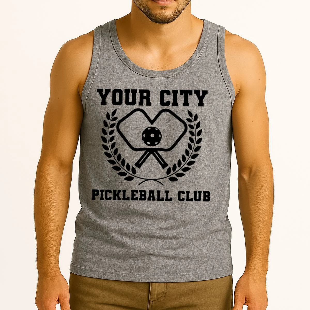 Custom Pickleball Club Team Personalized City Name Tank Top - Front 2