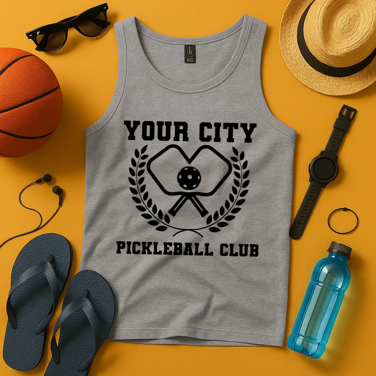 Custom Pickleball Club Team Personalized City Name Tank Top - Front 3
