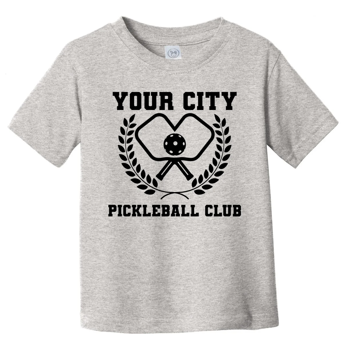 Custom Pickleball Club Team Personalized City Name Toddler T-Shirt - Front