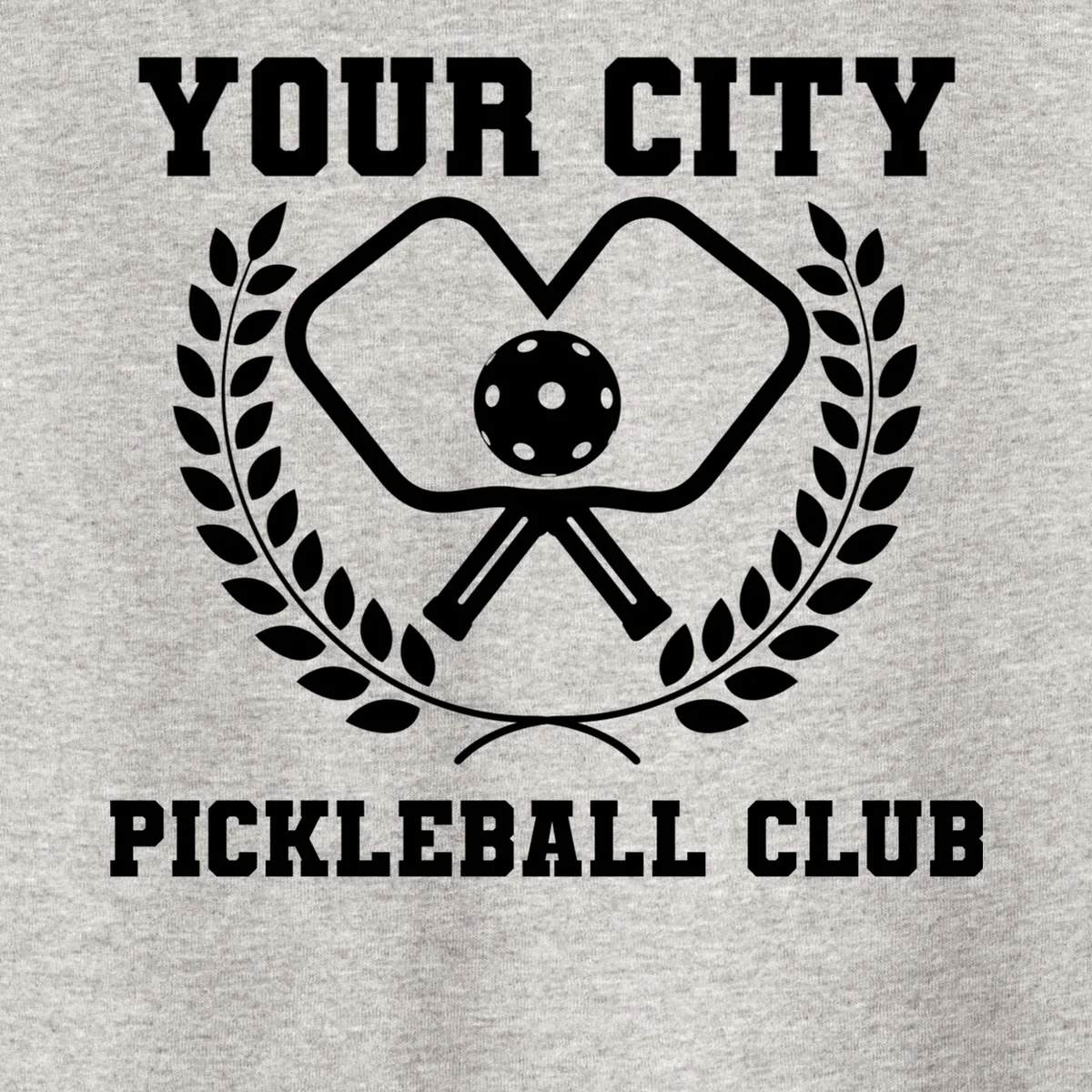 Custom Pickleball Club Team Personalized City Name Toddler T-Shirt - Front - Close-up