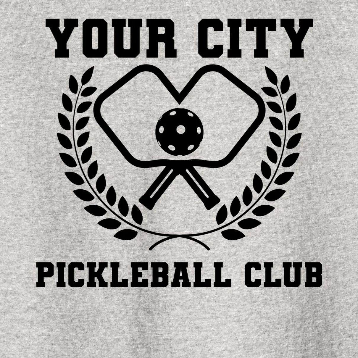 Custom Pickleball Club Team Personalized City Name Toddler T-Shirt - Front - Close-up