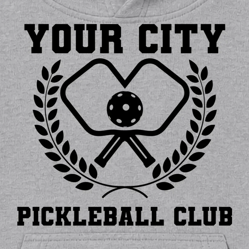 Custom Pickleball Club Team Personalized City Name Kids Hoodie - Front - Close-up