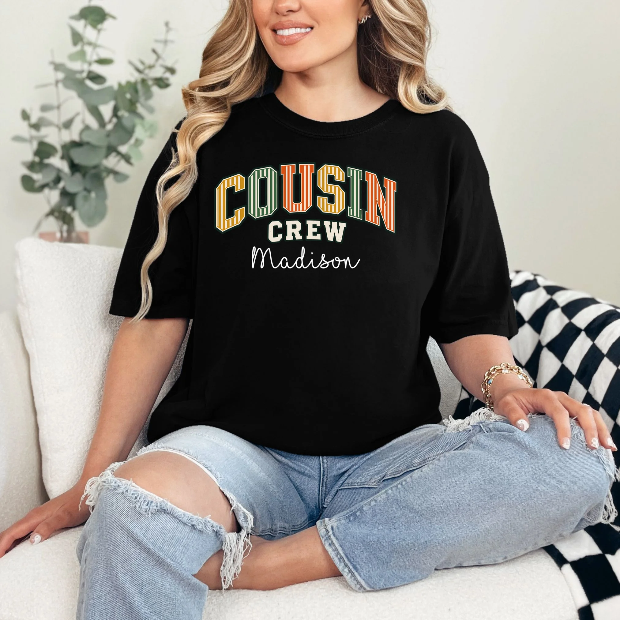 Custom Cousin Crew Shirt- Personalized Matching Cousin Shirts - Family Reunion Tee Comfort Colors Unisex T-Shirt - Front 1