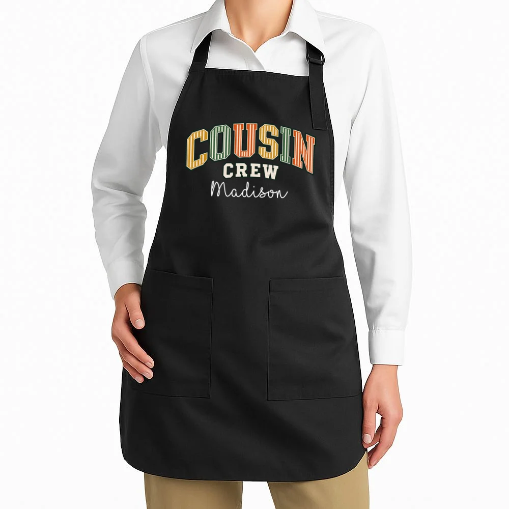 Custom Cousin Crew Shirt- Personalized Matching Cousin Shirts - Family Reunion Tee Apron - Front 1