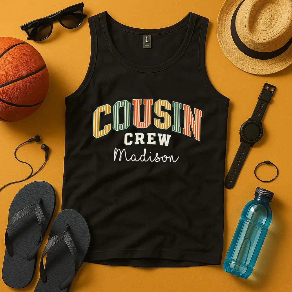 Custom Cousin Crew Shirt- Personalized Matching Cousin Shirts - Family Reunion Tee Men's Tank Top - Front 3