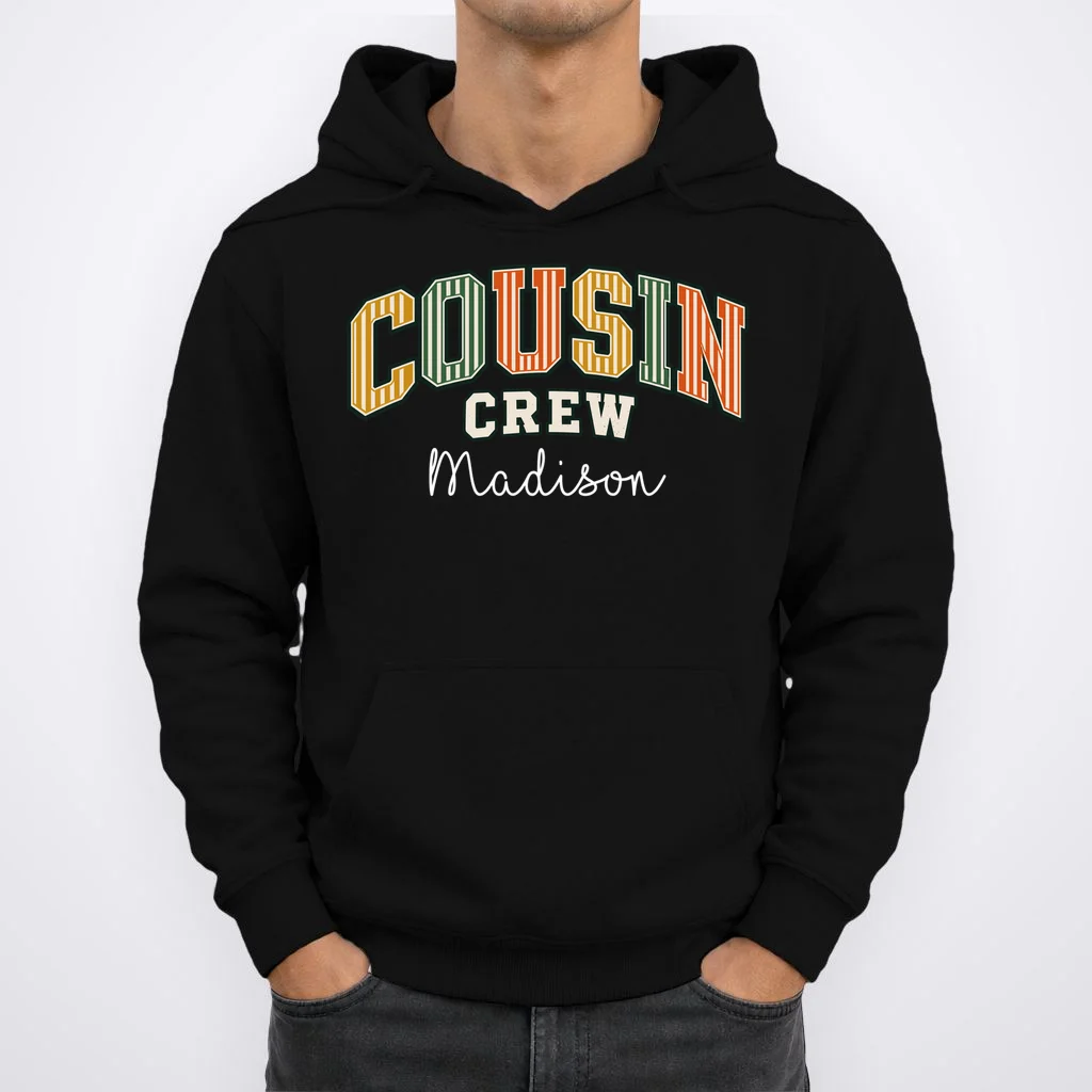 Custom Personalized Cousin Crew Men's Hoodie - Front 1