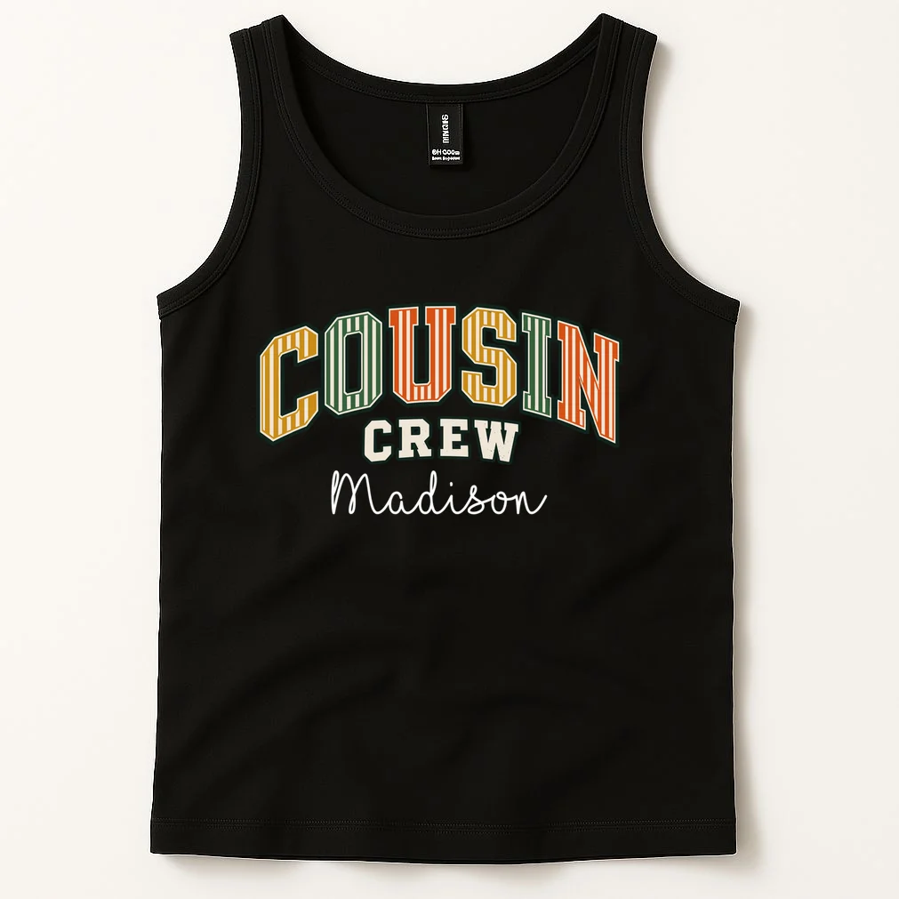 Custom Personalized Cousin Crew Men's Tank Top - Front 1