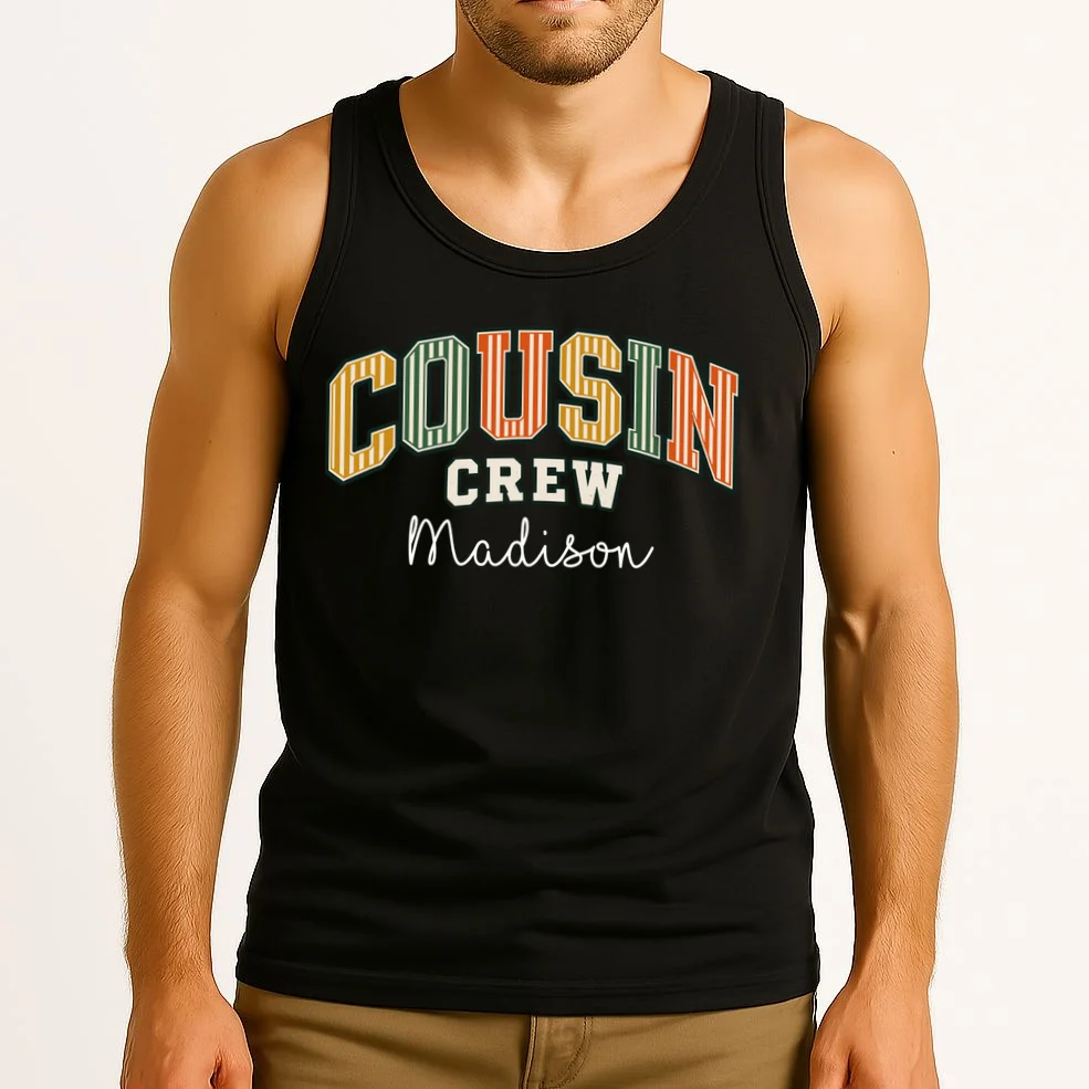 Custom Personalized Cousin Crew Men's Tank Top - Front 2