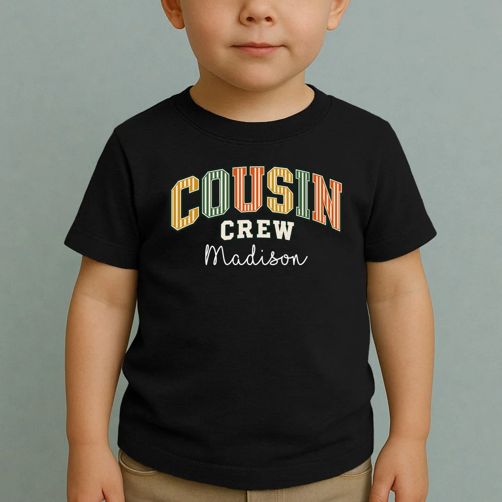 Custom Personalized Cousin Crew Toddler T-Shirt - Front 1