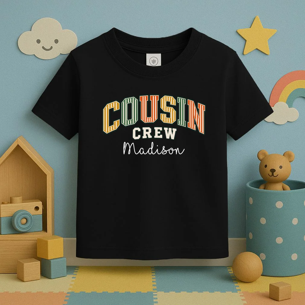 Custom Personalized Cousin Crew Toddler T-Shirt - Front 2