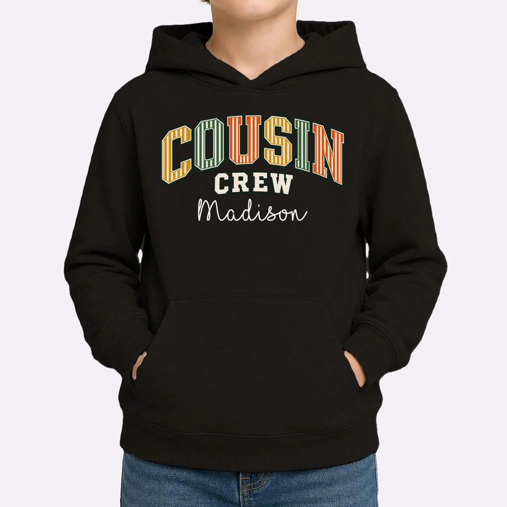 Custom Personalized Cousin Crew Kids Hoodie - Front 1