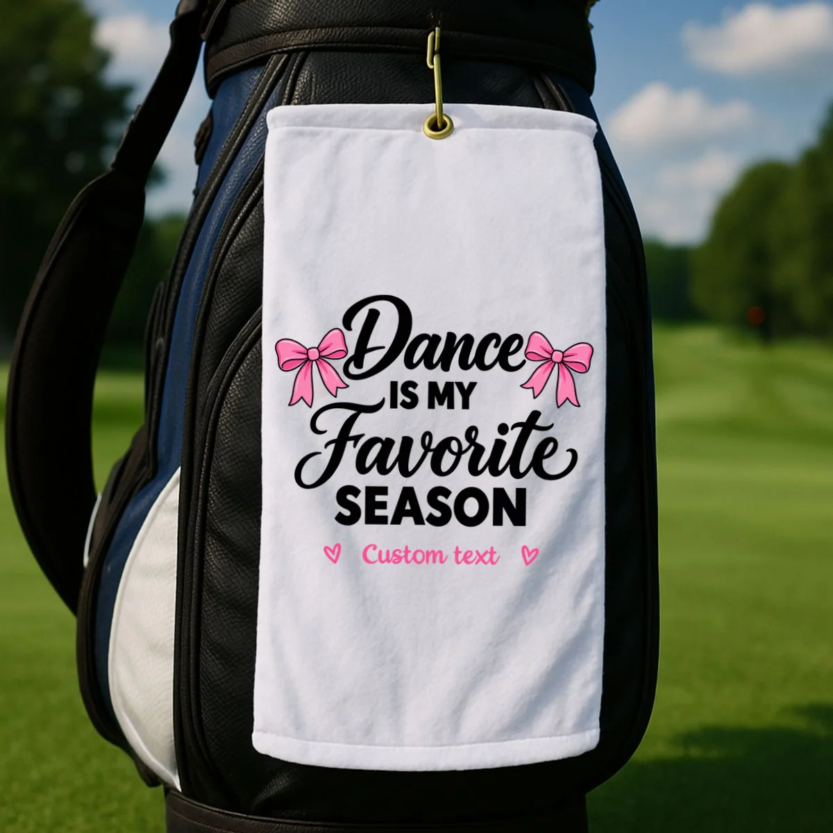 Custom Personalized Dance - Dance Is My Favorite Season - Dancer Gift Golf Towel - Front 2