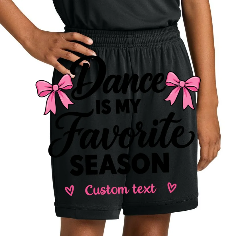 Custom Personalized Dance Shirt - Dance Is My Favorite Season T-Shirt - Dancer Gift Kids Shorts - Front 1