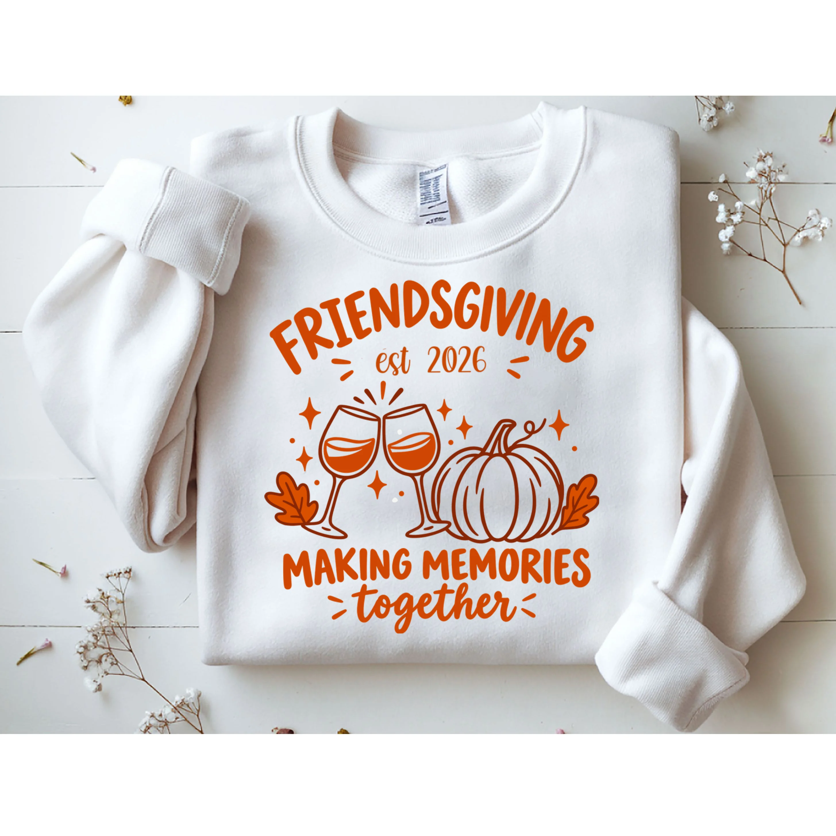 Custom Friendsgiving Shirt - Personalized Friendsgiving Crew Men's Sweatshirt - Front 1