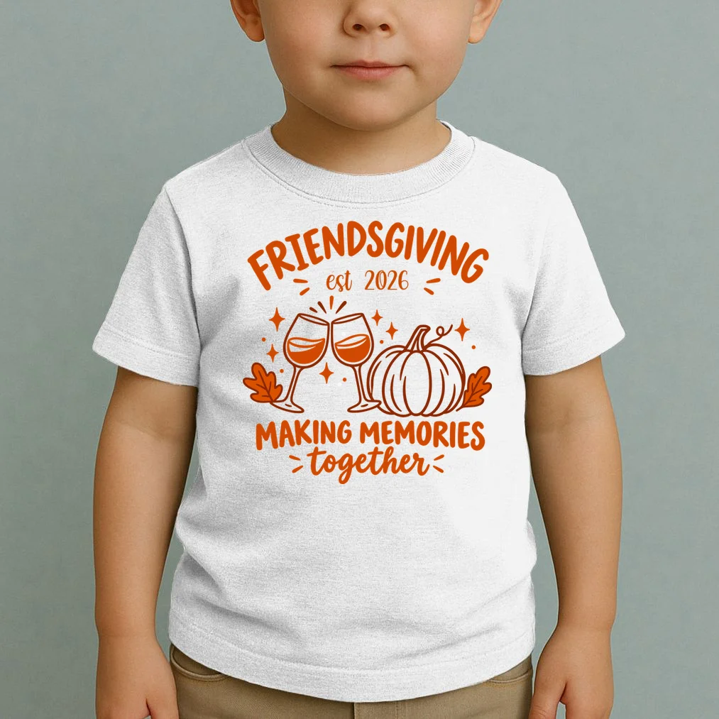 Custom Friendsgiving Shirt - Personalized Friendsgiving Crew Toddler T-Shirt - Front 1