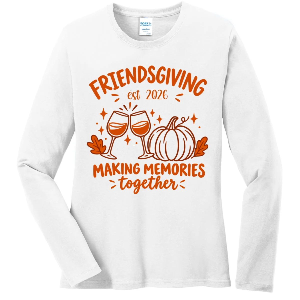 Custom Friendsgiving Shirt - Personalized Friendsgiving Crew Women's Long Sleeve Shirt - Front
