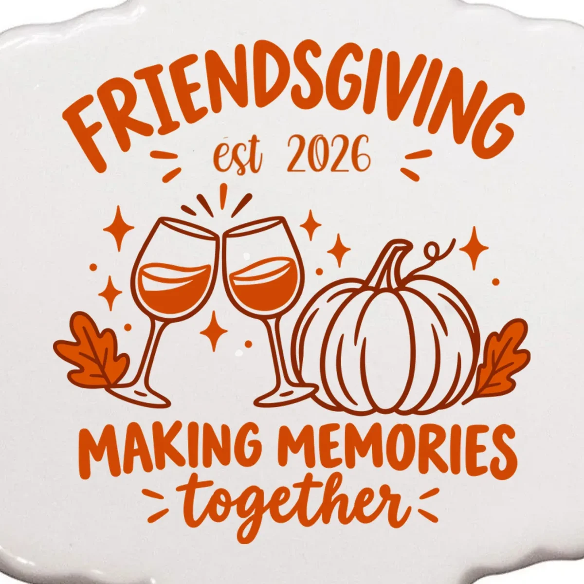 Custom Personalized Friendsgiving Ornament - Front - Close-up