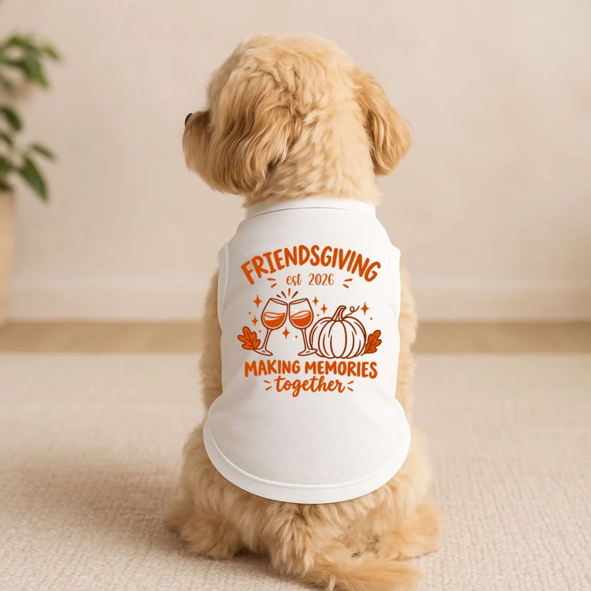 Custom Personalized Friendsgiving Doggie Tank - Front 1