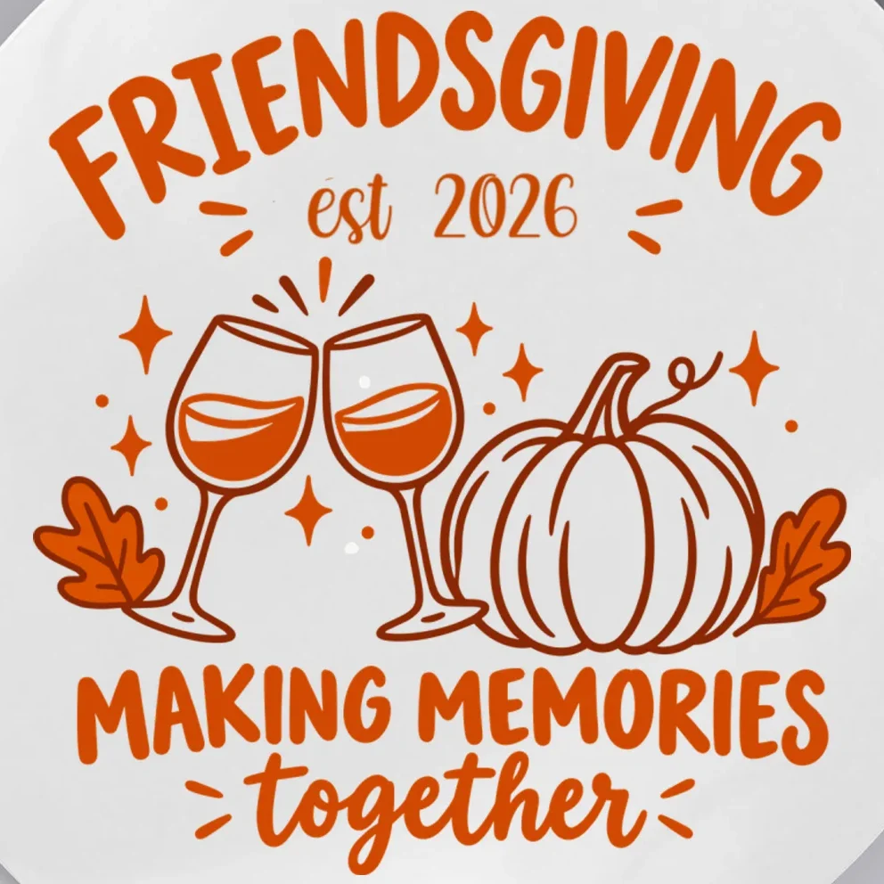 Custom Personalized Friendsgiving Button - Front - Close-up