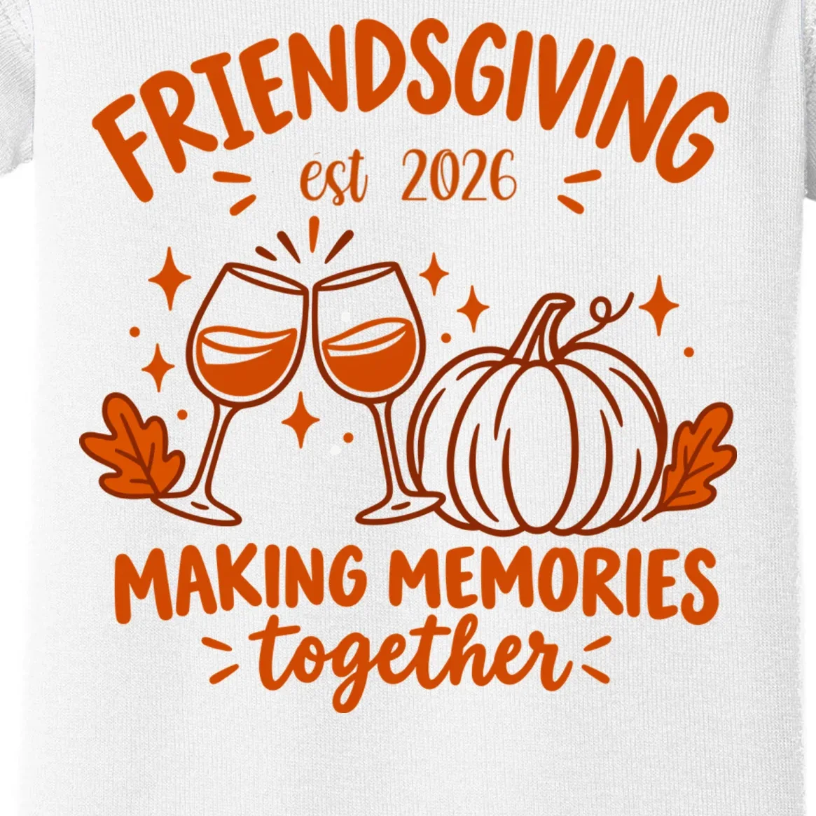 Custom Personalized Friendsgiving Baby Bodysuit - Front - Close-up