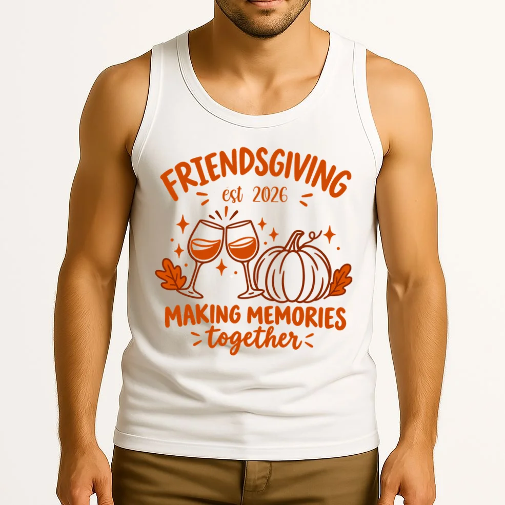 Custom Personalized Friendsgiving Men's Tank Top - Front 2