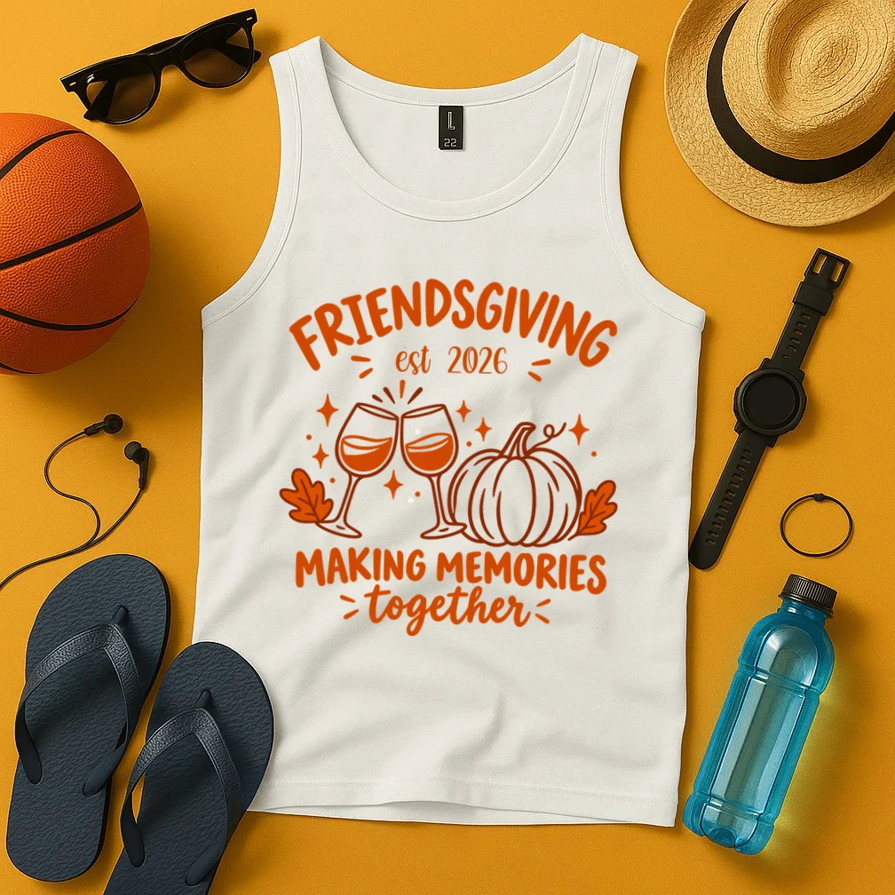Custom Personalized Friendsgiving Men's Tank Top - Front 3