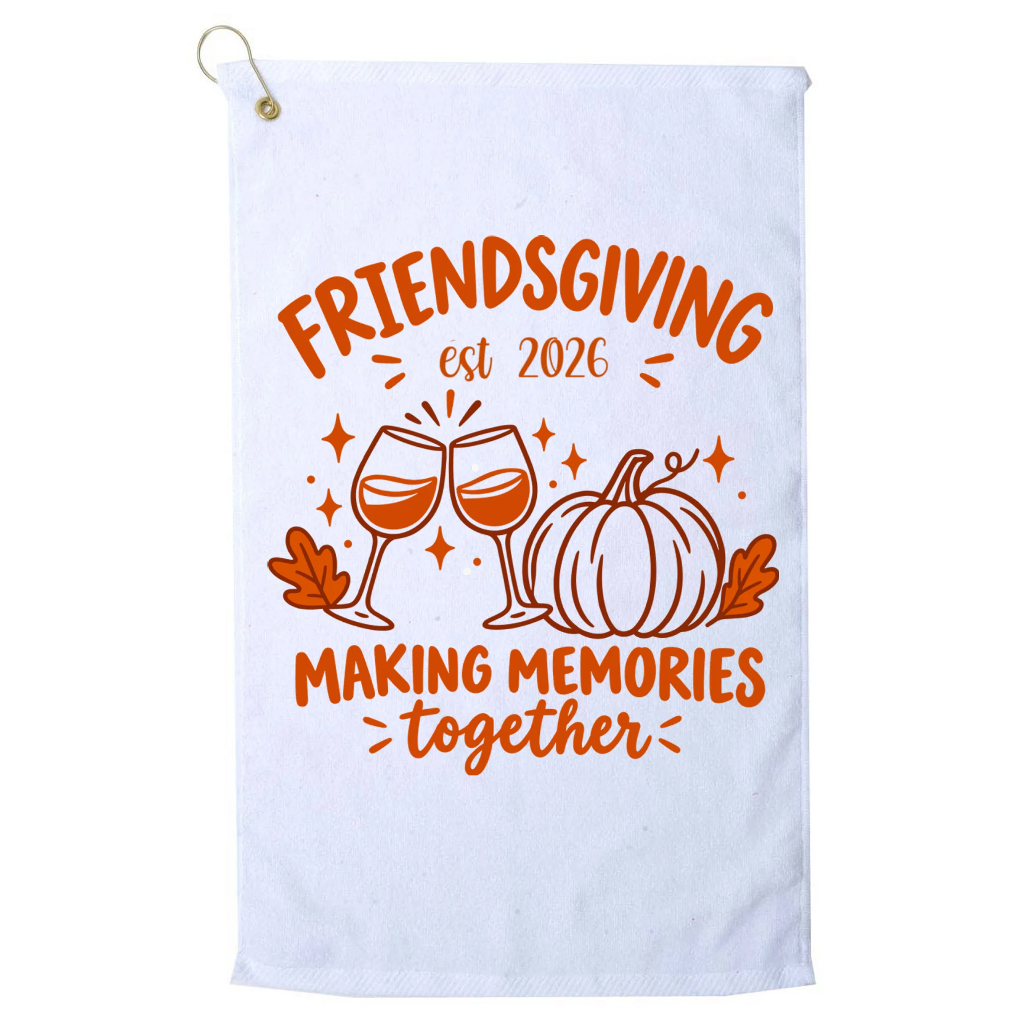 Custom Personalized Friendsgiving Golf Towel - Front