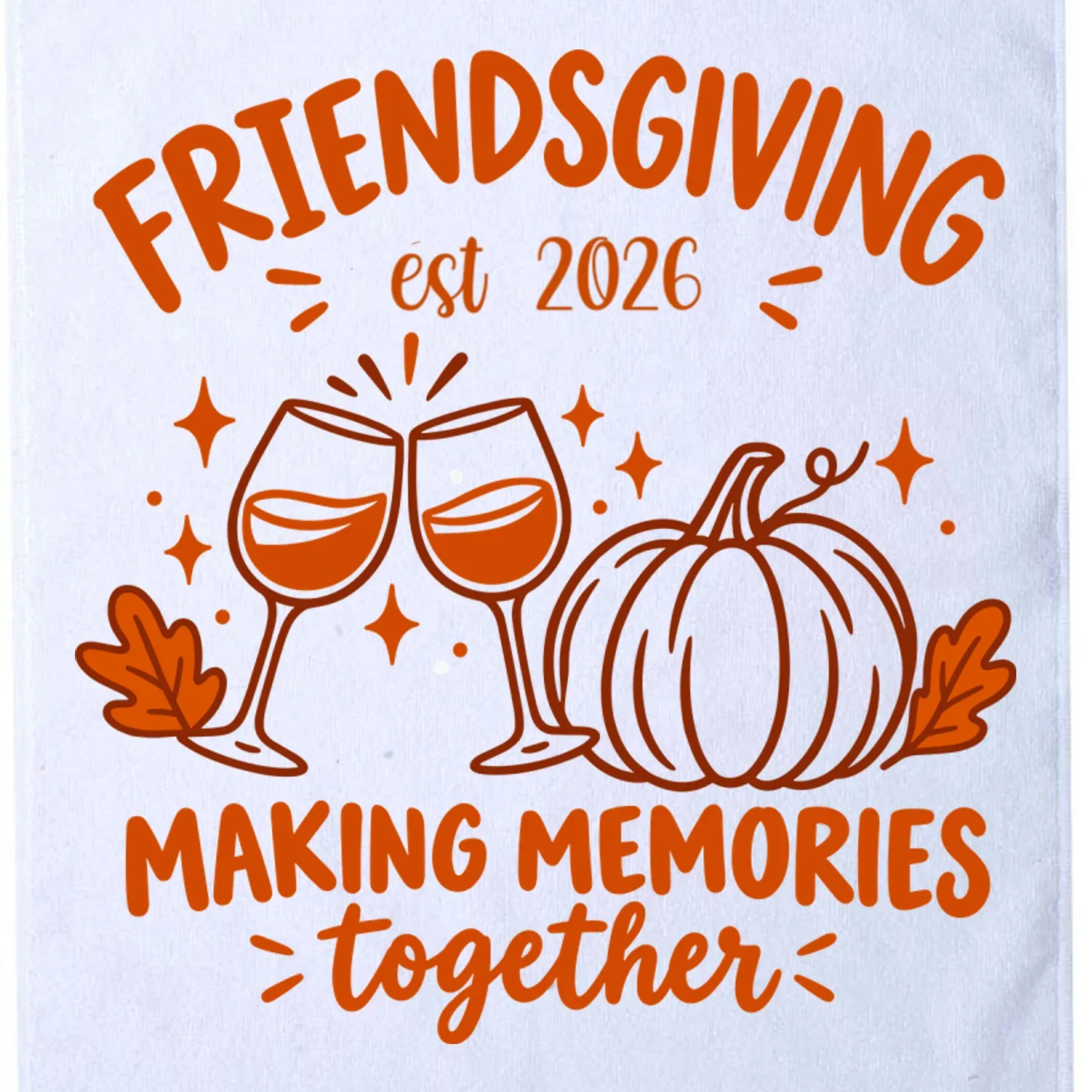 Custom Personalized Friendsgiving Golf Towel - Front - Close-up