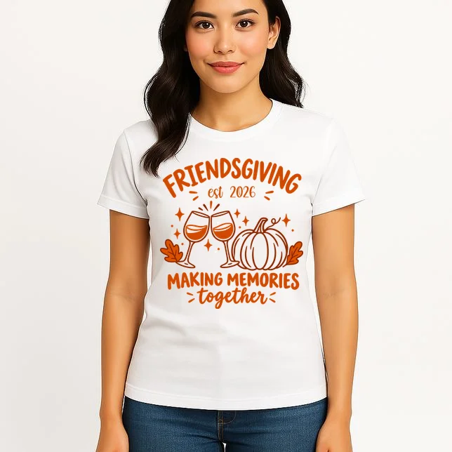Custom Personalized Friendsgiving Women's T-Shirt - Front 3