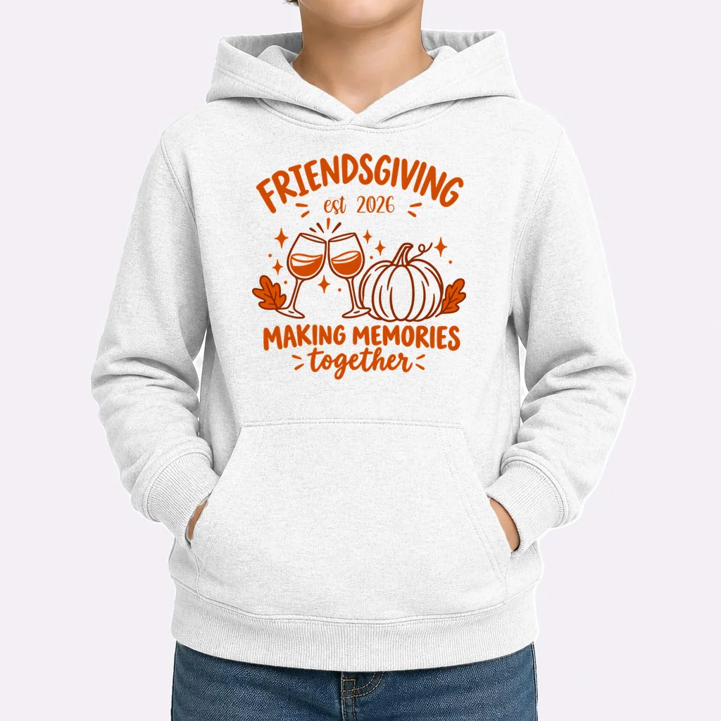 Custom Personalized Friendsgiving Kids Hoodie - Front 1