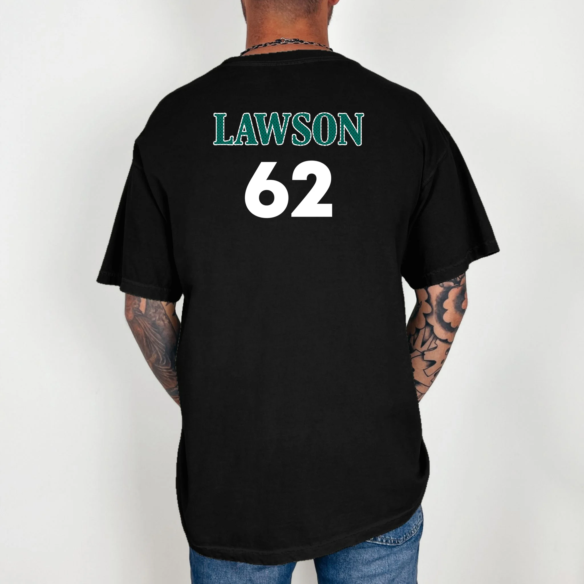 Football Jersey Name & Number – Personalized Player Name Custom Gift Comfort Colors Unisex T-Shirt - Back 2