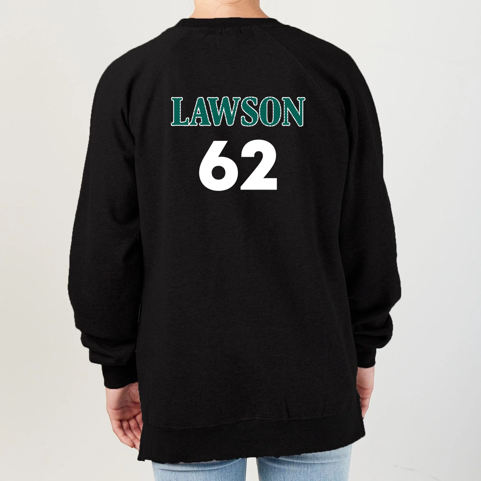 Football Jersey Name & Number – Personalized Player Name Custom Gift Women's Sweatshirt - Back - Close-up