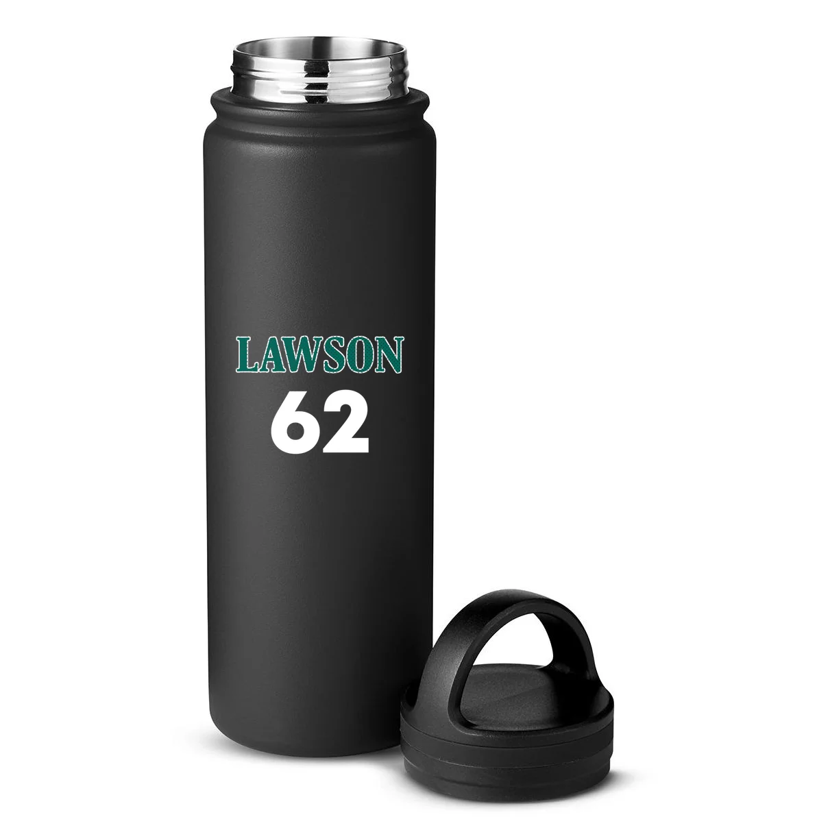 Football Jersey Name & Number – Personalized Player Name Custom Gift 24oz Water Bottle - Back - Close-up