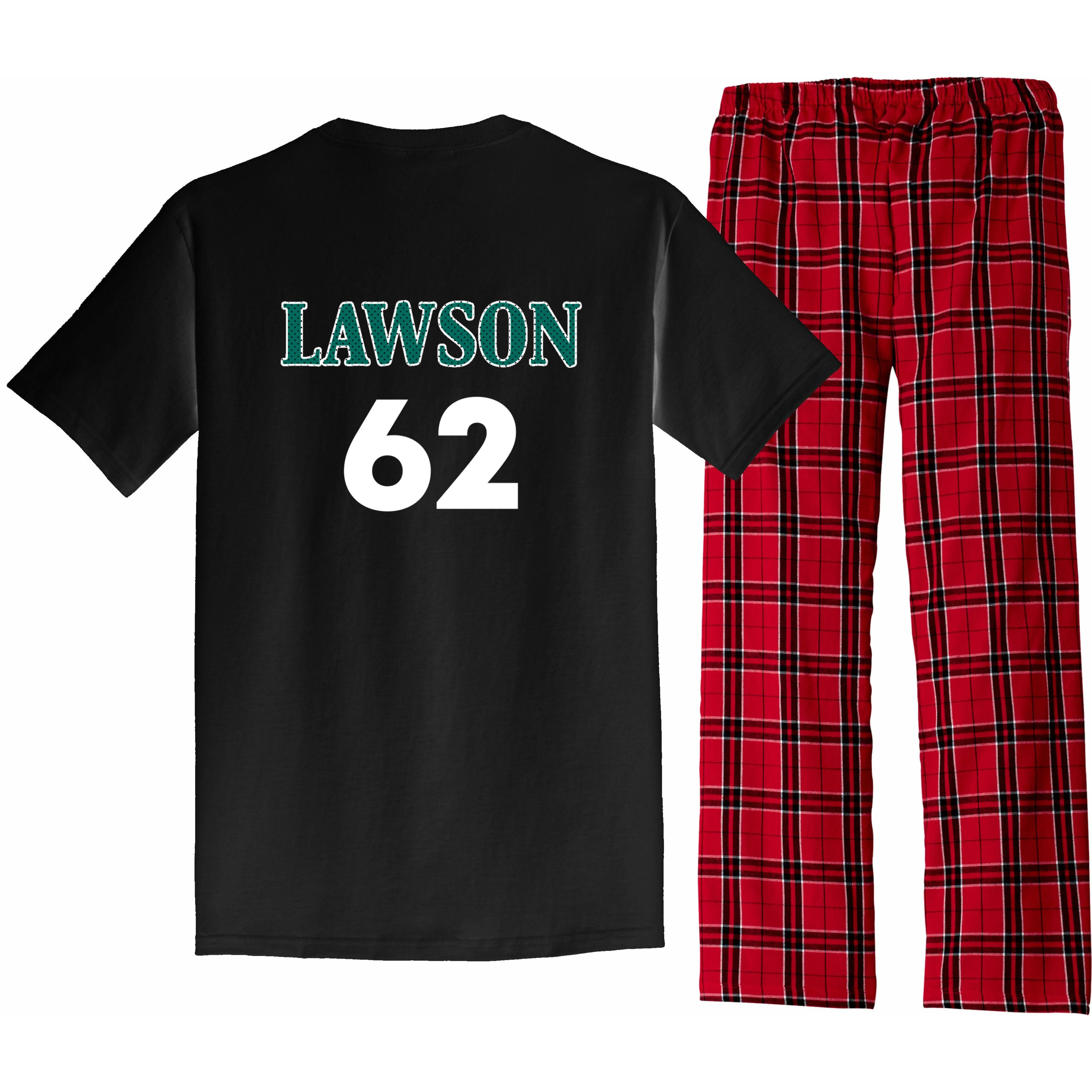 Football Jersey Name & Number – Personalized Player Name Custom Gift Men's Pajamas - Back - Close-up