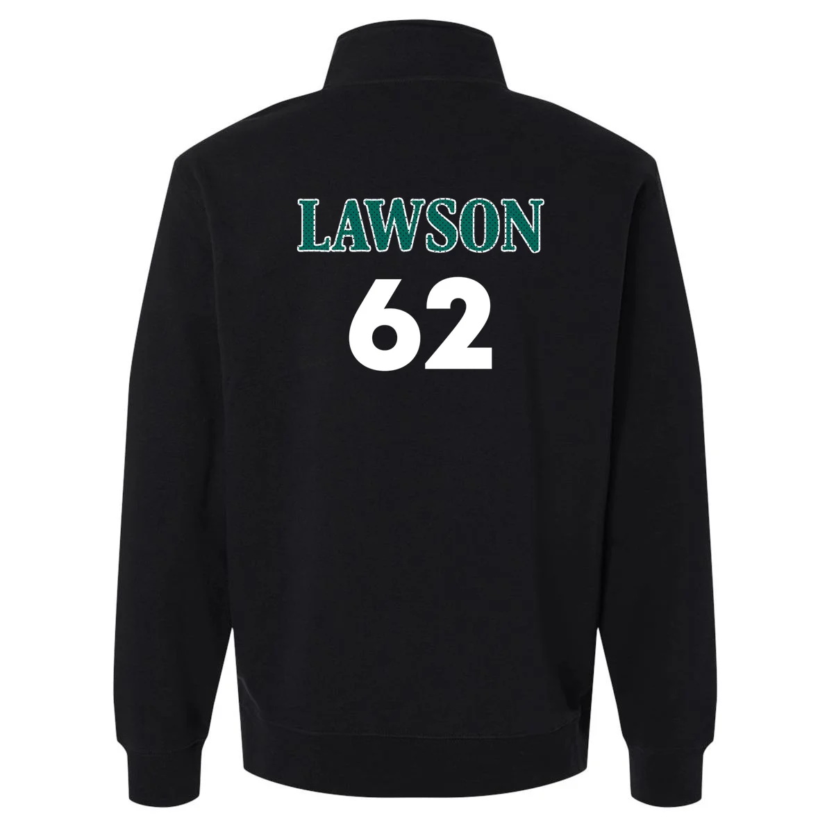Football Jersey Name & Number – Personalized Player Name Custom Gift Men's Pullover Quarter Zip - Back - Close-up