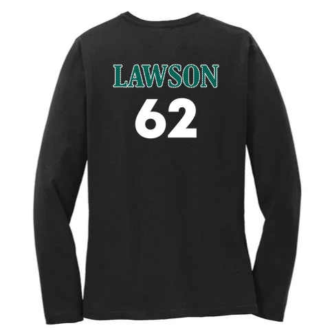 Football Jersey Name & Number – Personalized Player Name Custom Gift Women's Long Sleeve Shirt - Back - Close-up