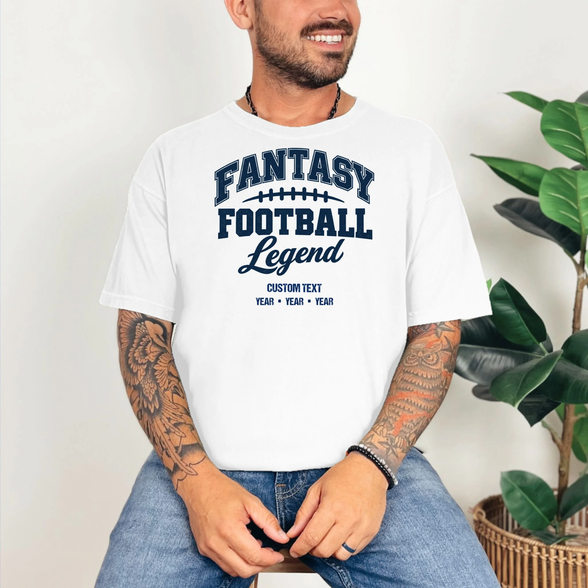 Fantasy Football Legend Personalized Text - Custom Gift Comfort Colors Unisex T-Shirt - Front 2