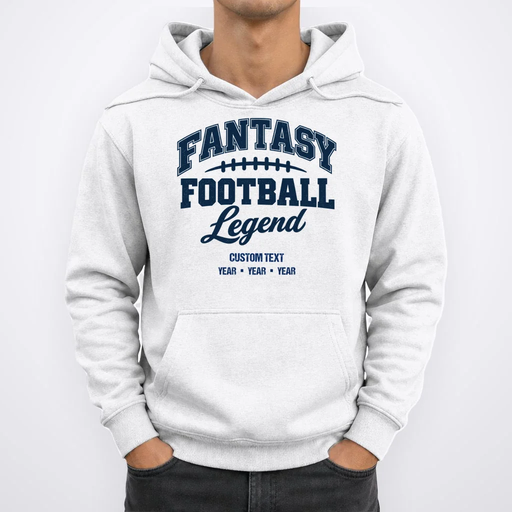 Fantasy Football Legend Personalized Text - Custom Gift Men's Hoodie - Front 1