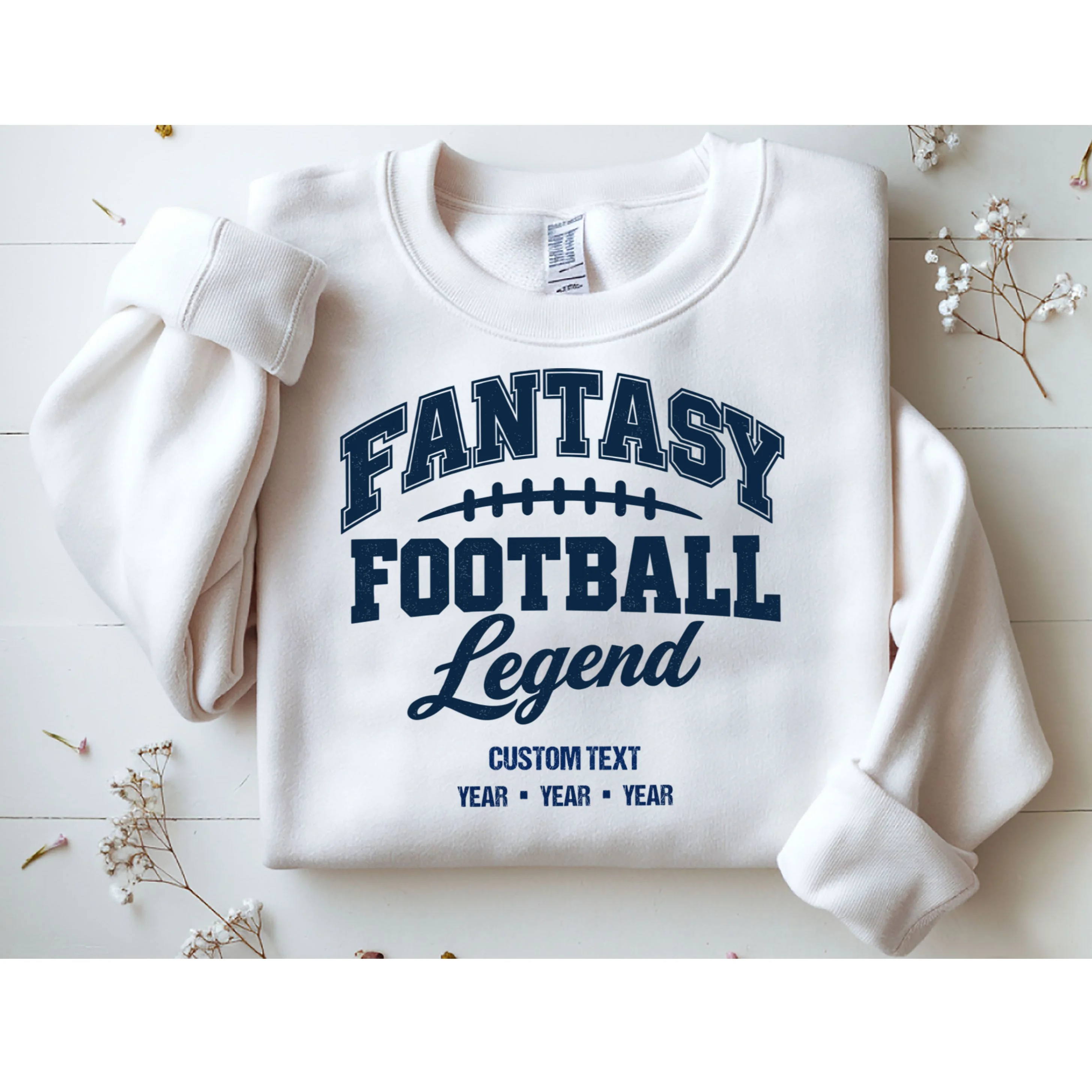 Fantasy Football Legend Personalized Text - Custom Gift Men's Sweatshirt - Front 1