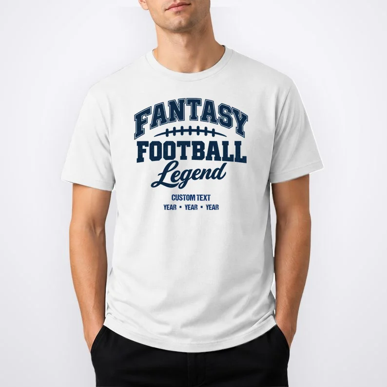 Fantasy Football Legend Personalized Text - Custom Gift Men's T-Shirt - Front 1