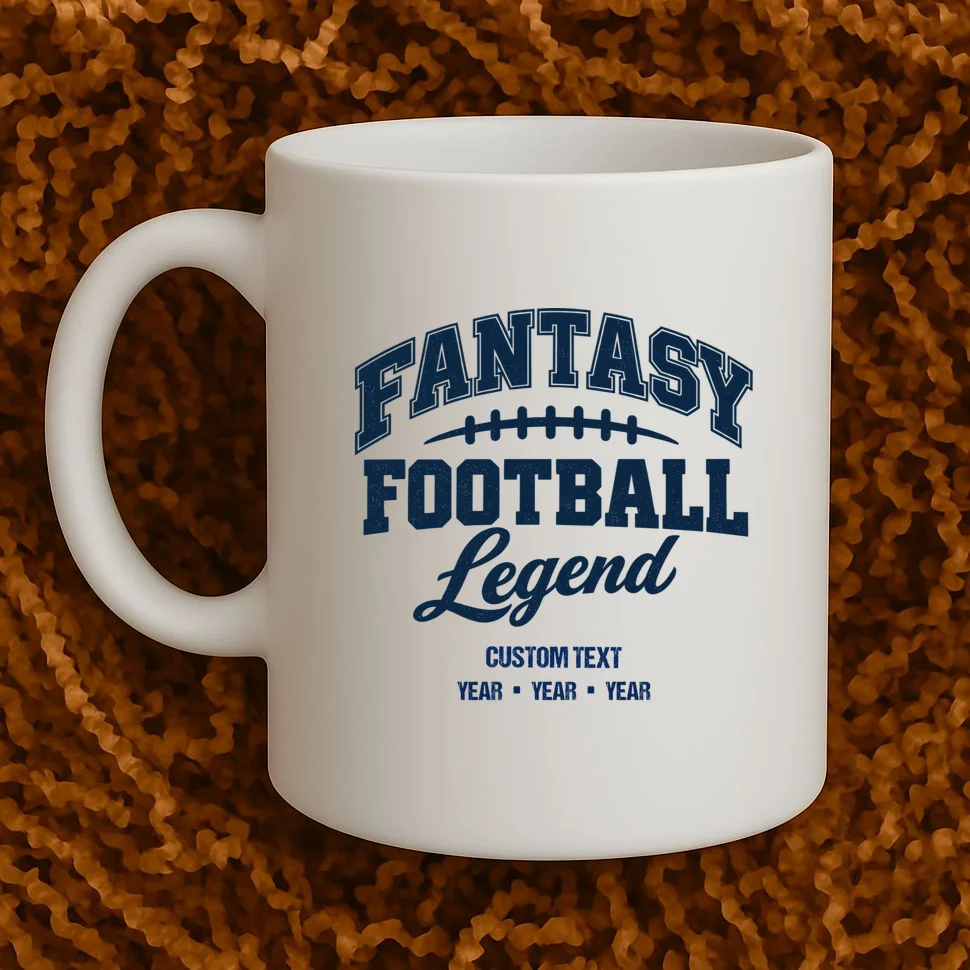 Fantasy Football Legend Personalized Text - Custom Gift Mug - Front 1