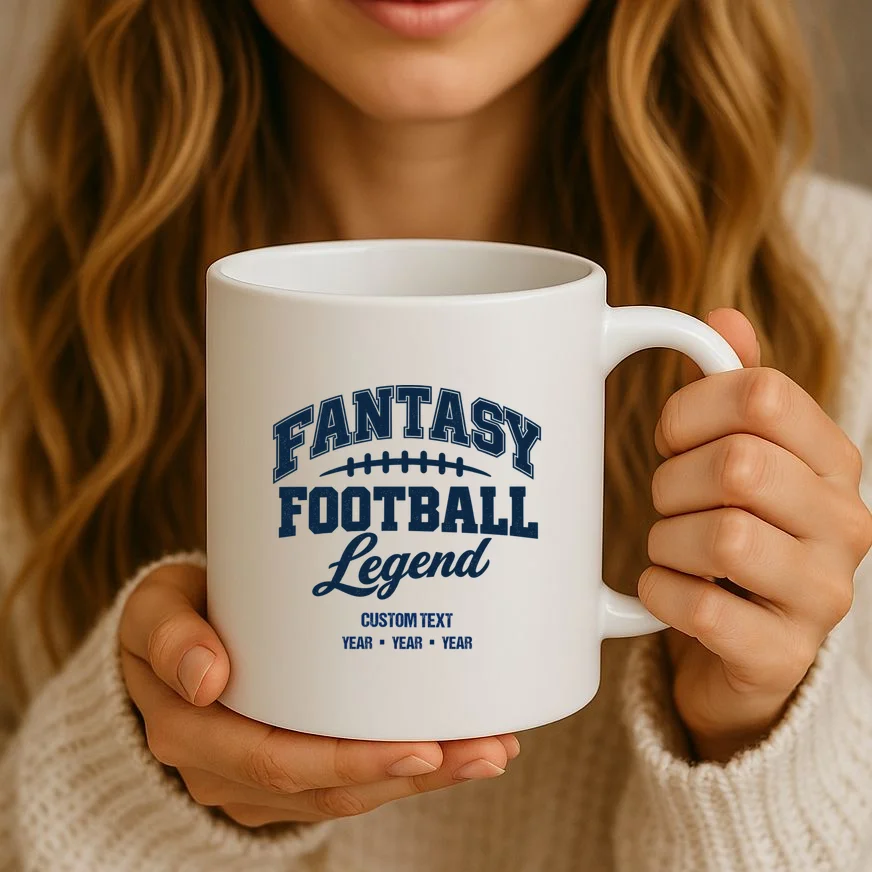 Fantasy Football Legend Personalized Text - Custom Gift Mug - Front 2