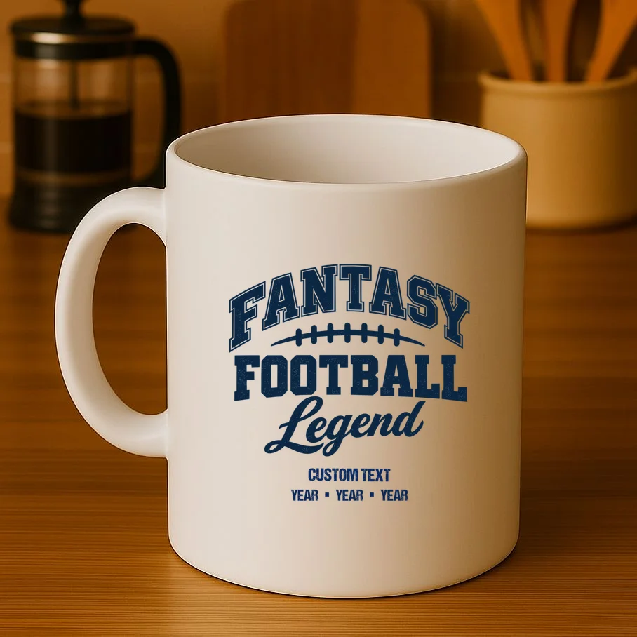 Fantasy Football Legend Personalized Text - Custom Gift Mug - Front 3