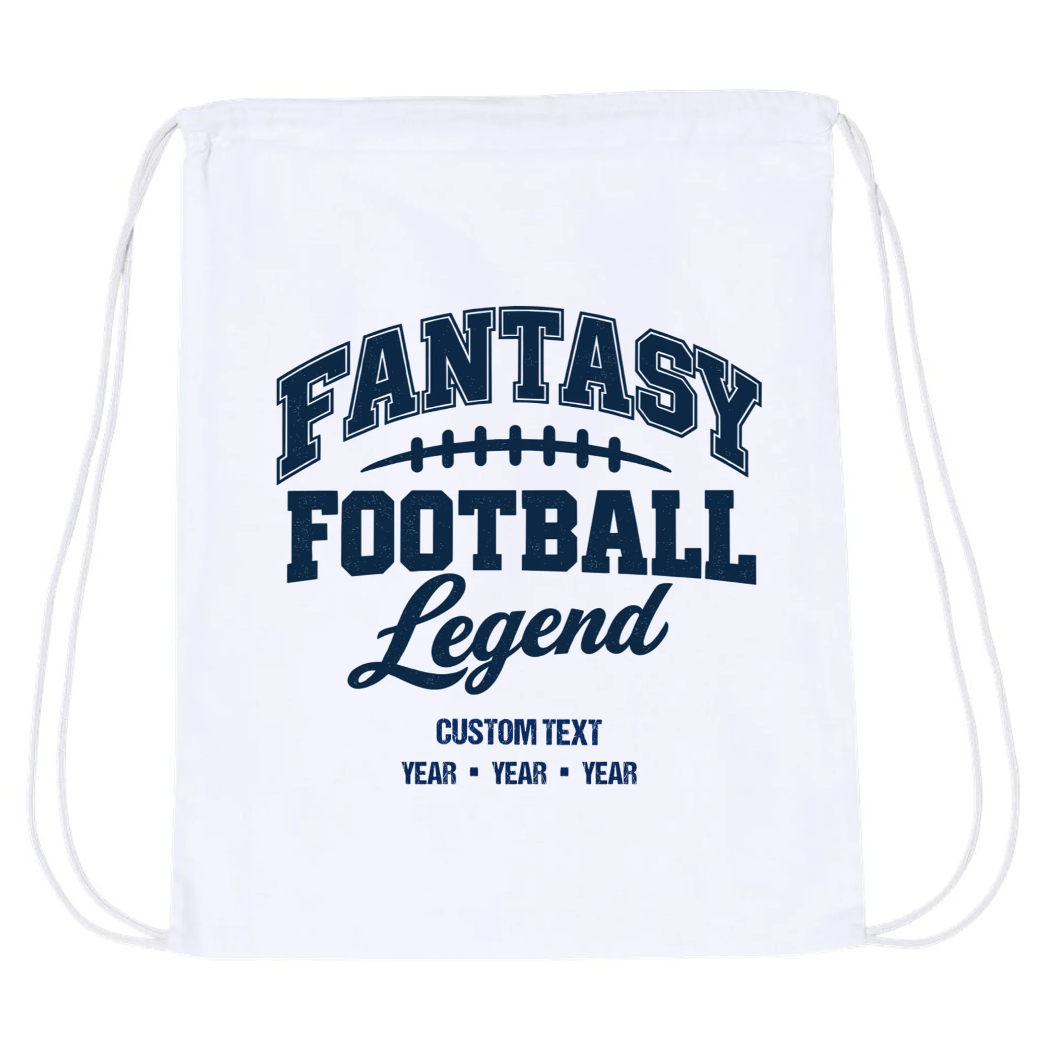 Fantasy Football Legend Personalized Text - Custom Gift Drawstring Bag - Front