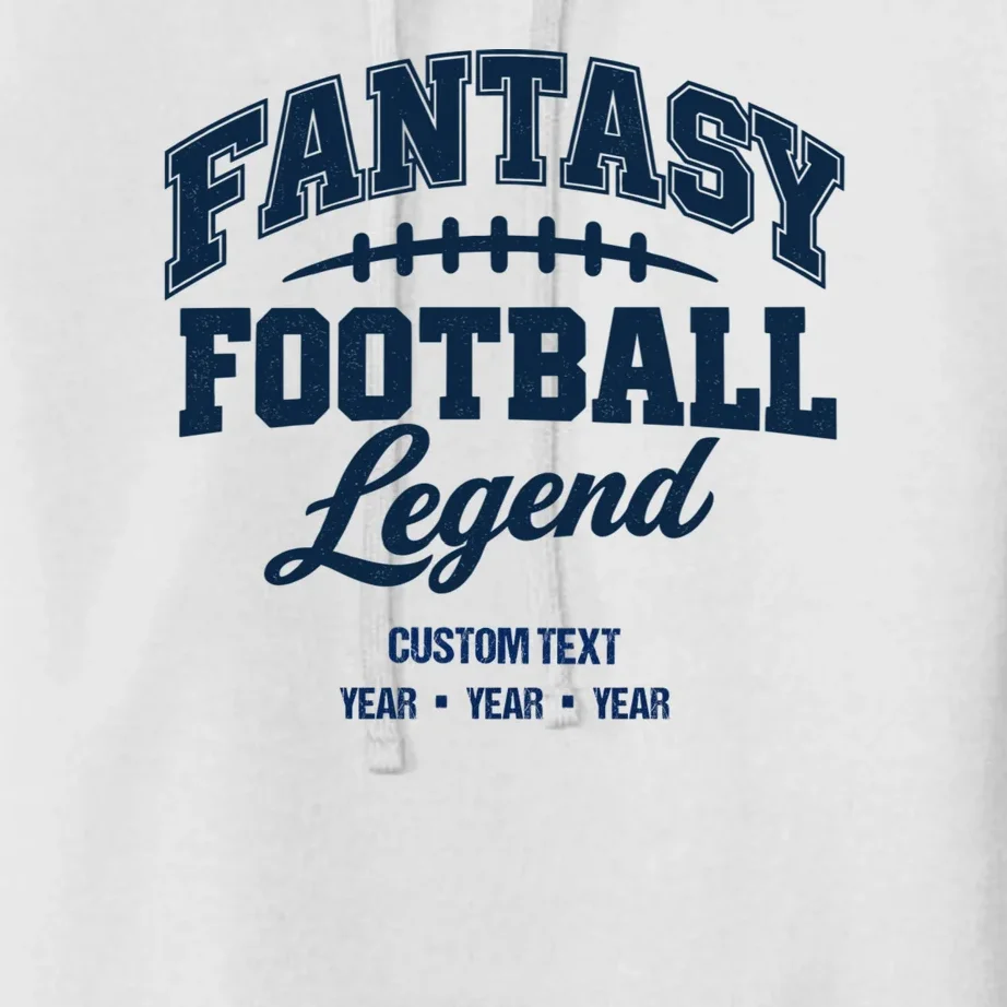 Fantasy Football Legend Personalized Text - Custom Gift Women's Pullover Hoodie - Front - Close-up