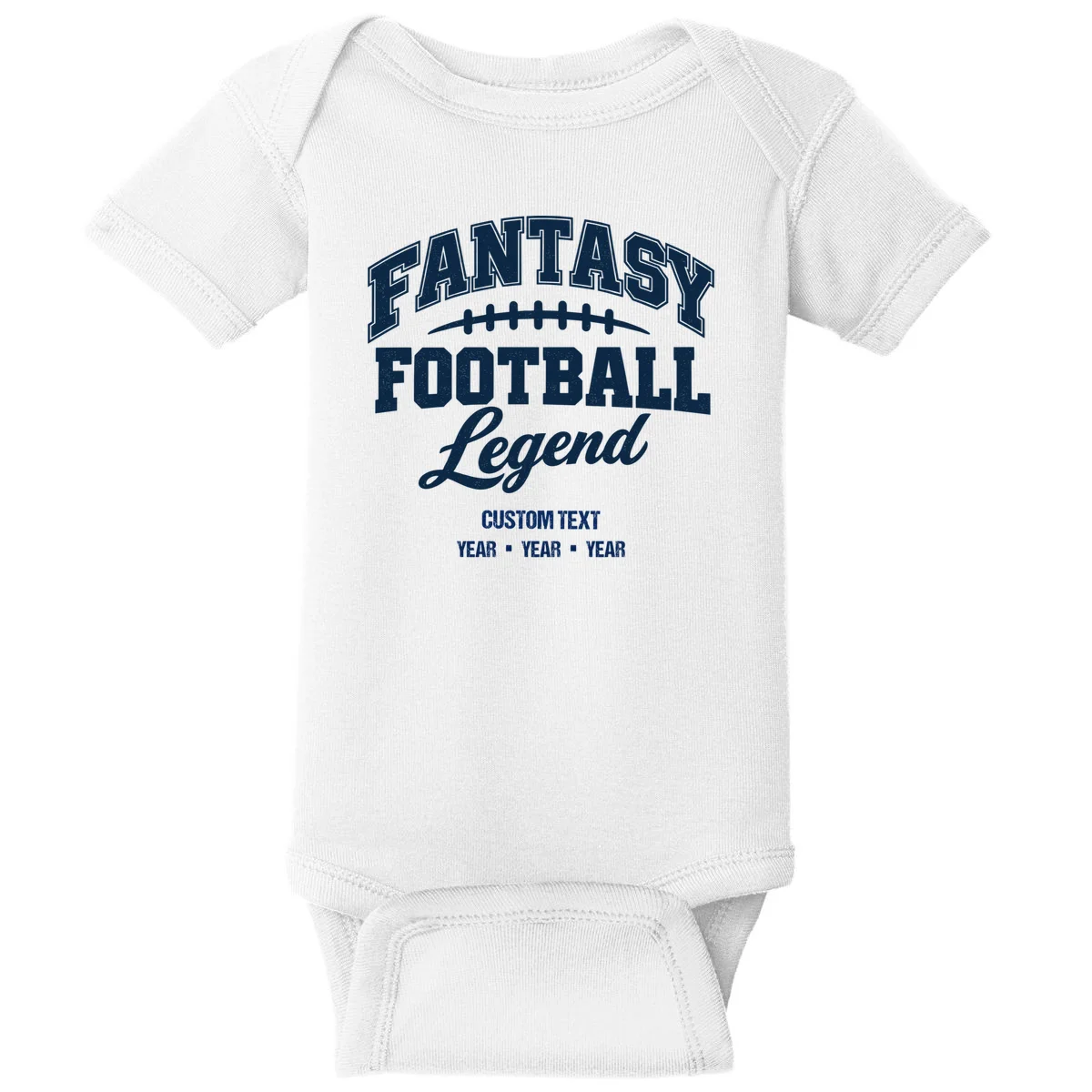 Fantasy Football Legend Personalized Text - Custom Gift Baby Bodysuit - Front
