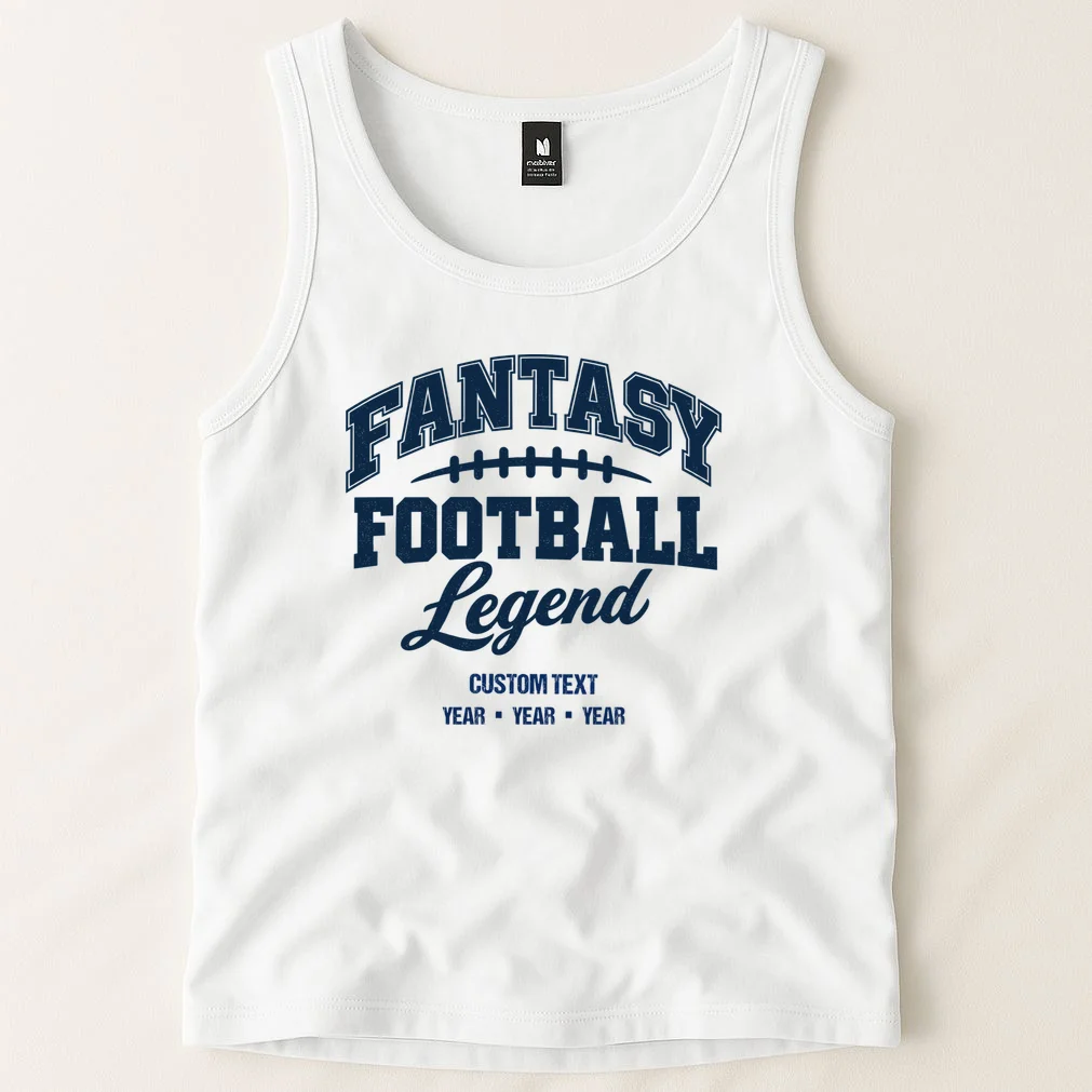 Fantasy Football Legend Personalized Text - Custom Gift Men's Tank Top - Front 1