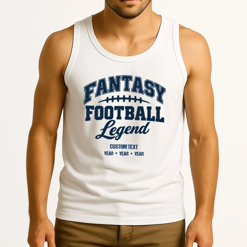Fantasy Football Legend Personalized Text - Custom Gift Men's Tank Top - Front 2