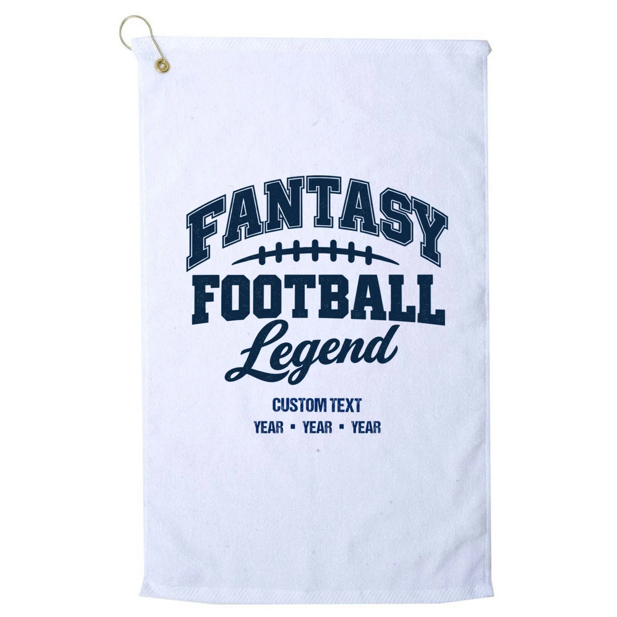 Fantasy Football Legend Personalized Text - Custom Gift Golf Towel - Front